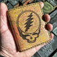 (Only 1) Handmade 6 Pocket Grateful Dead Marbled Colorful Leather Bifold Minimalist Wallet