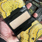 (Only 1) Handmade 6 Pocket Grateful Dead Marbled Yellow/Black Leather Bifold Minimalist Wallet