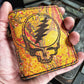 (Only 1) Handmade 6 Pocket Grateful Dead Marbled Color Explosion Leather Bifold Minimalist Wallet