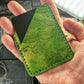 Metallic Green T Rex Dinosaur Embossed Hand Made Leather Minimalist Wallet