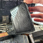 Black Lost Reaper Embossed Hand Made Leather Minimalist Wallet