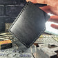 Black Lost Forever Embossed Hand Made Leather Minimalist Wallet