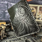 Black Angry Kraken Embossed Hand Made Leather Minimalist Wallet