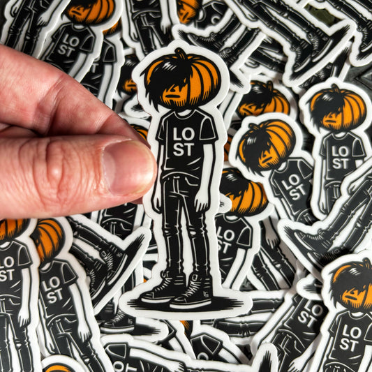 Lost Emo Pumpkin Head Sticker