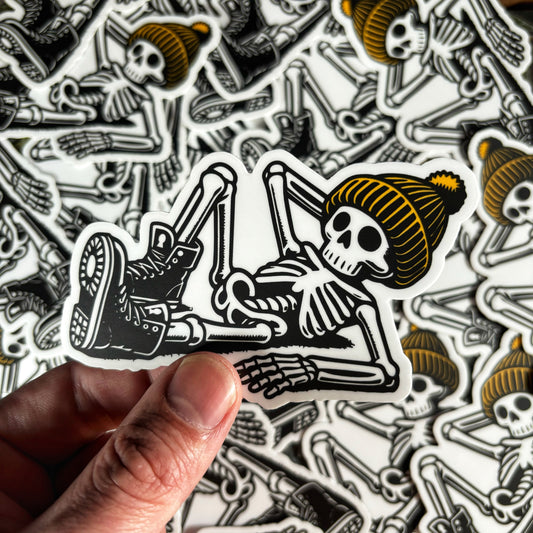 Lost Hipster Skeleton Sticker