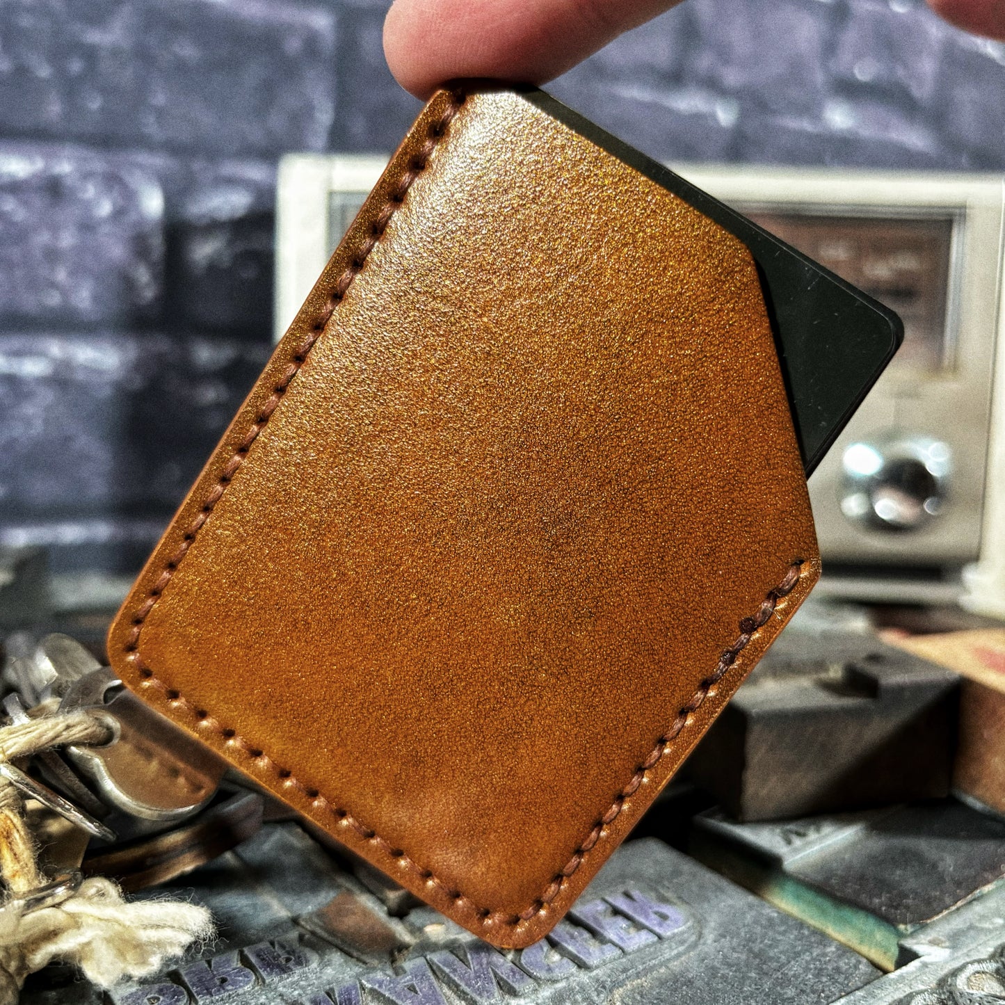 [Limited Edition] Honey Rust Grateful Dead Embossed Hand Made Leather Minimalist Wallet