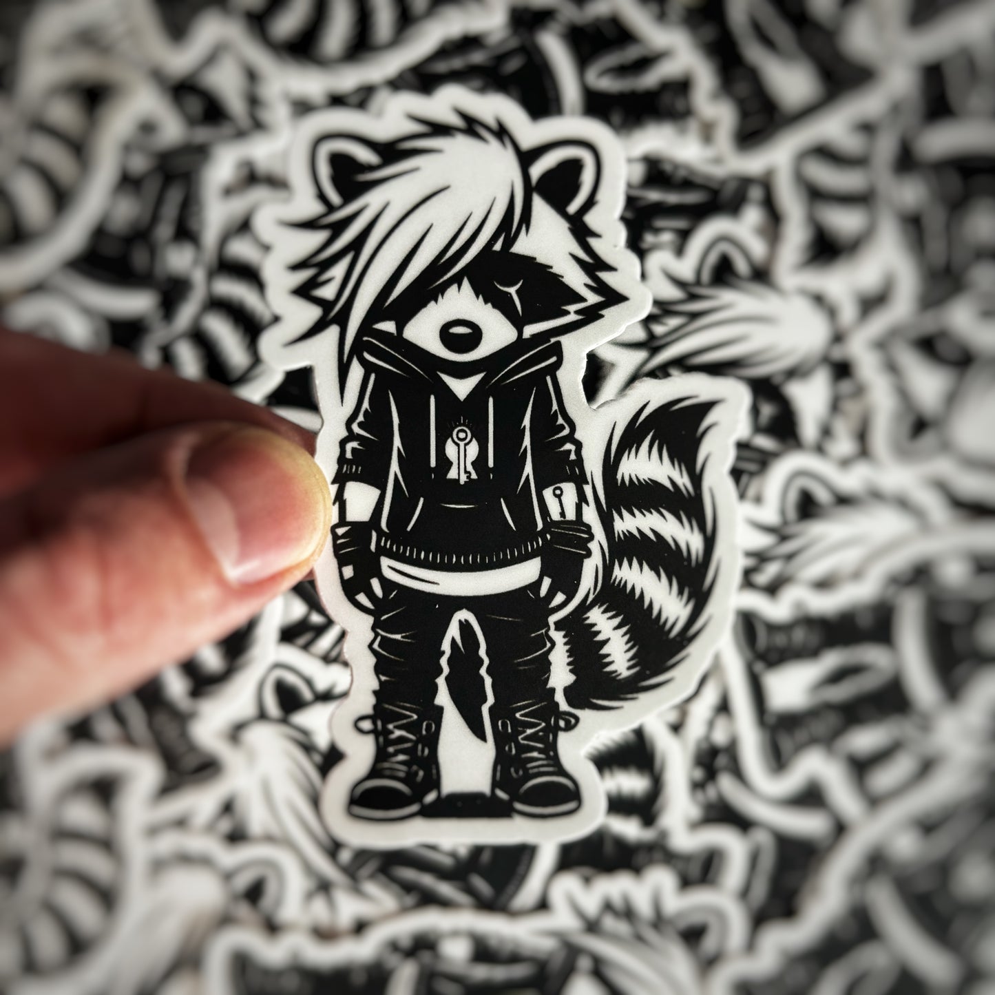 Lost Emo Raccoon Sticker