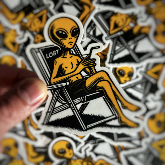 Lost Beach Alien Sticker