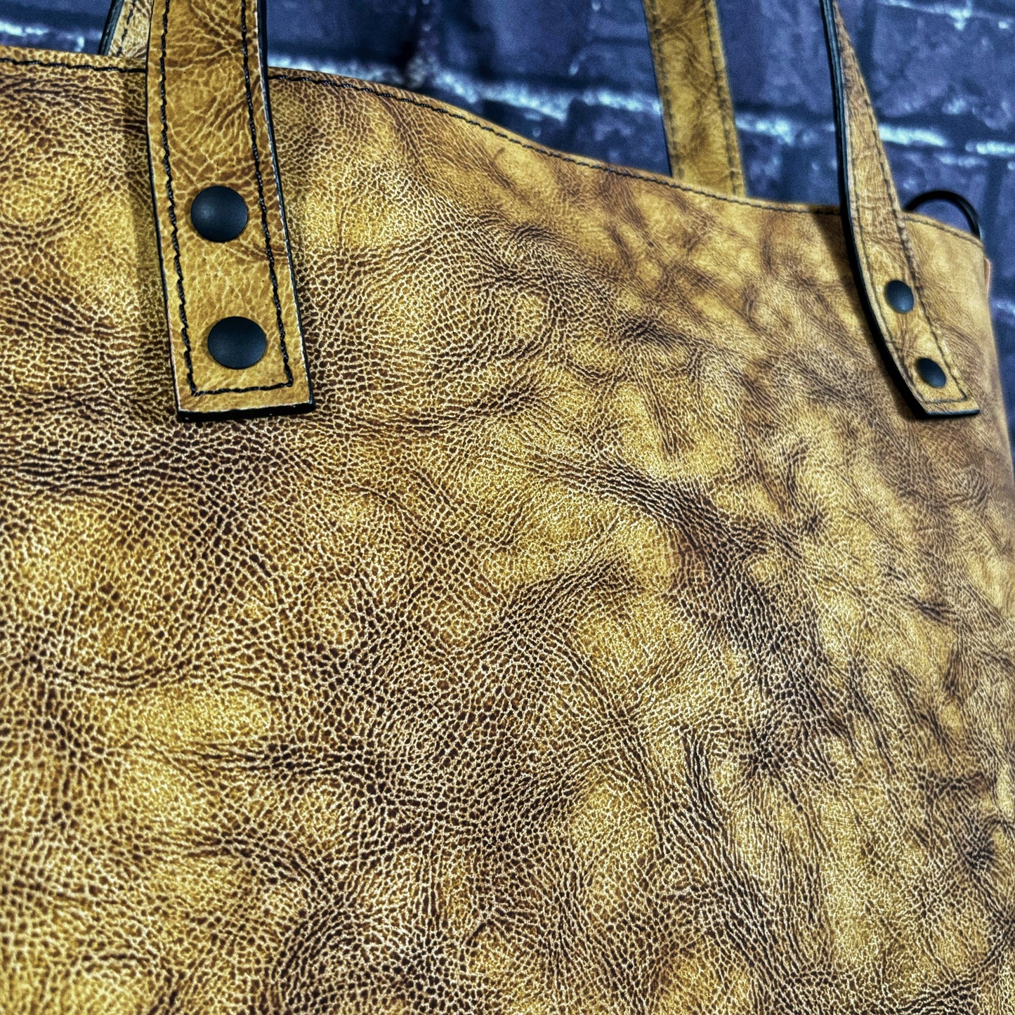 Dinosaur Skin Handmade Green Leather Tote Bag