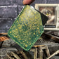 Hammered Green & Gold Grateful Dead Embossed Hand Made Leather Minimalist Wallet