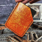 Hammered Orange & Gold Grateful Dead Embossed Hand Made Leather Minimalist Wallet