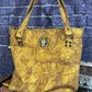 Prehistoric Green Handmade Leather Slouch Tote Bag